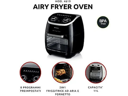 ARIETE AIRY FRYER OVEN 4619 Friggitrice Aria e Forno Elettrico 11L Girarrosto 2000W