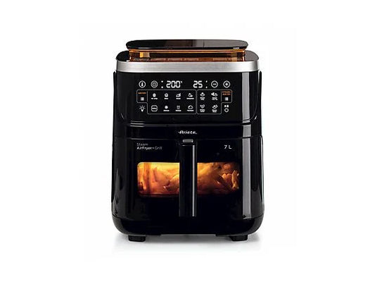 ARIETE STEAM AIR FRYER + GRILL 4636 Friggitrice Aria + Vaporiera 7L 1700W Touch Control