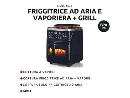 Friggitrice ad aria con vaporiera e grill 