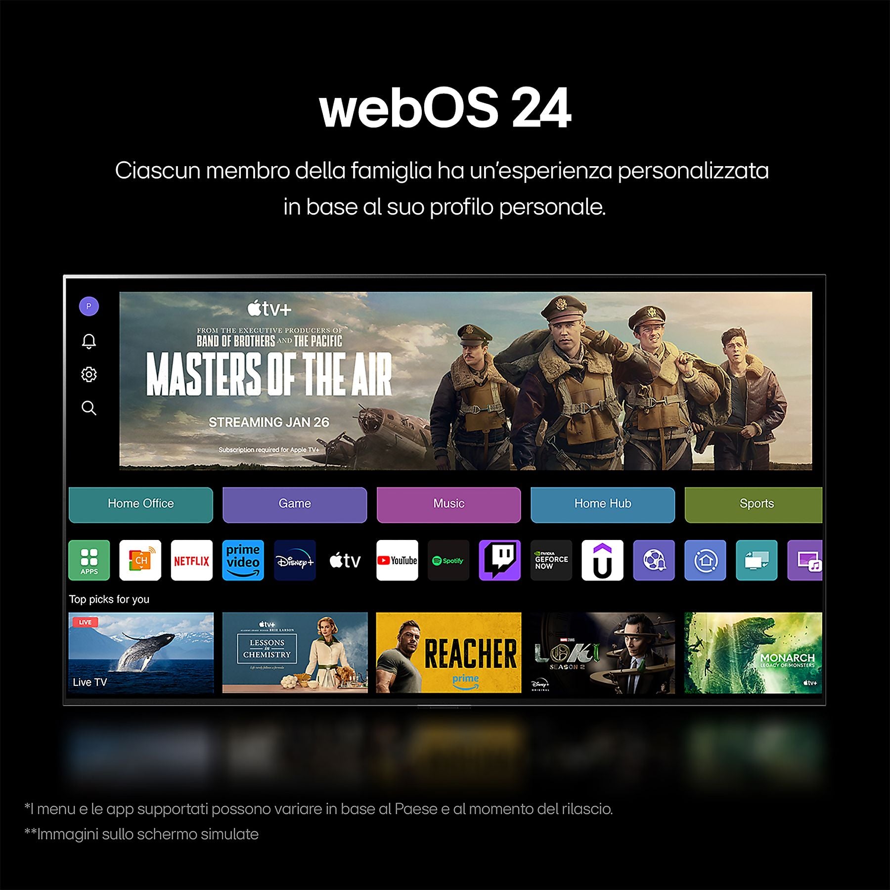 Interfaccia webOS 24 su LG 55NANO81T3A Smart TV