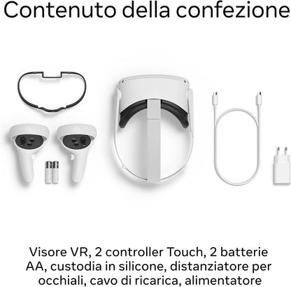 META OCULUS QUEST 2 VISORE VR All-in-One Immersivo 256GB