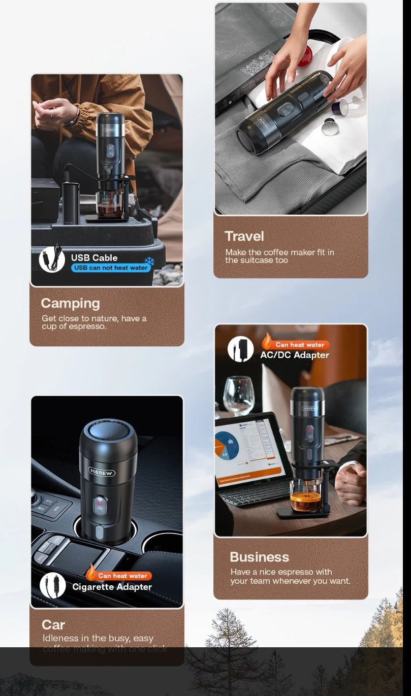 Macchina da caffè portatile HiBREW con adattatore DC12V