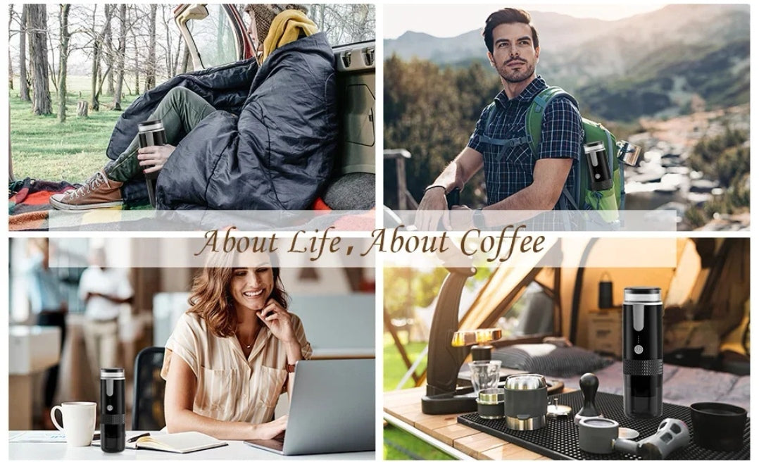 Macchina per caffè portatile e compatta per uso in auto , lavoro, ufficio, sport, viaggi