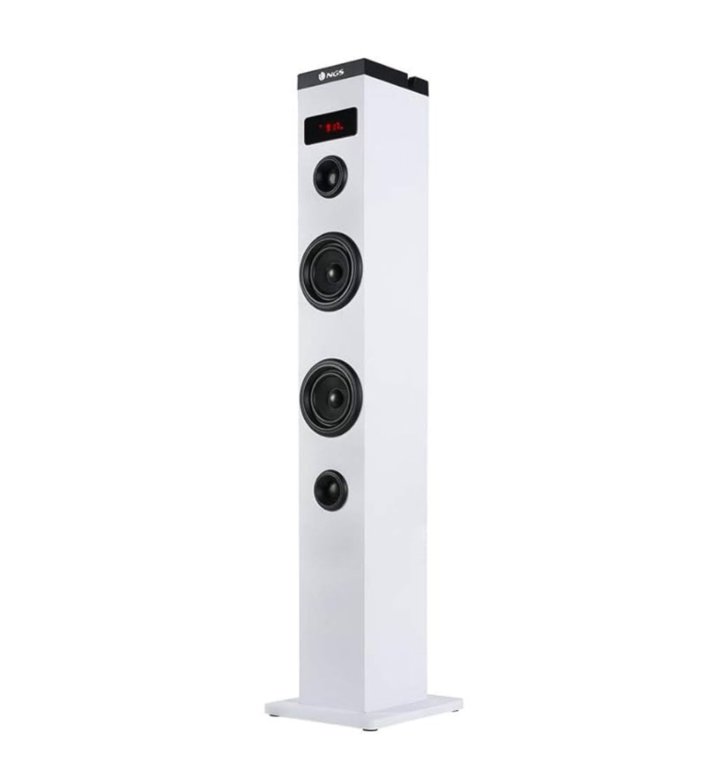 NGS Speaker a Torre Sky Charm BT USB RadioFM AUX 50W Bianca