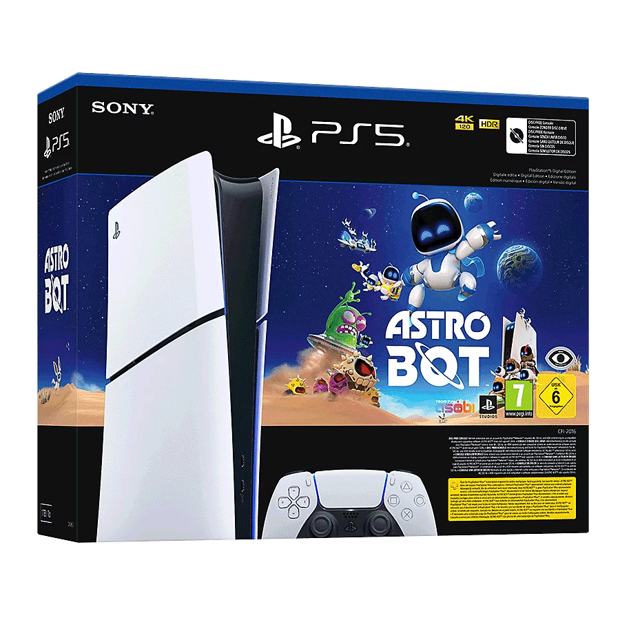 Console PS5 Slim Digital 1TB Bianca con design compatto ed elegante

