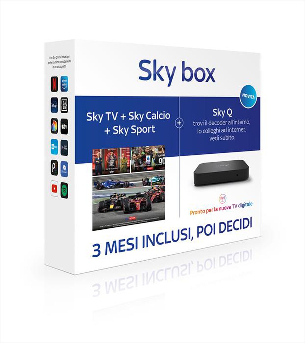 Sky Box con 3 mesi di Sky TV + Sky Calcio + Sky Sport Decoder SkyQ Incluso