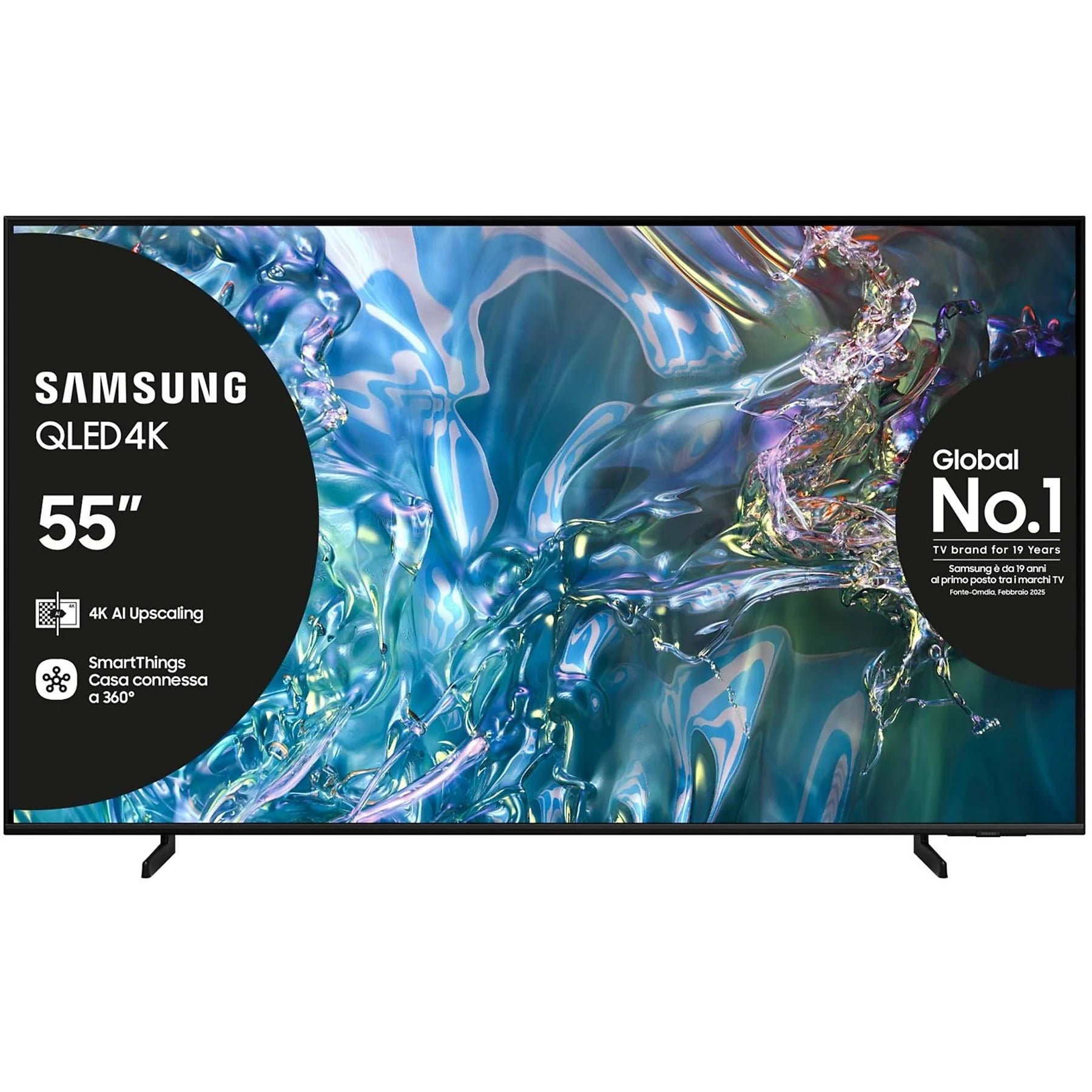 Vista frontale della Samsung QE55Q60DAU Smart TV QLED 55” 4K