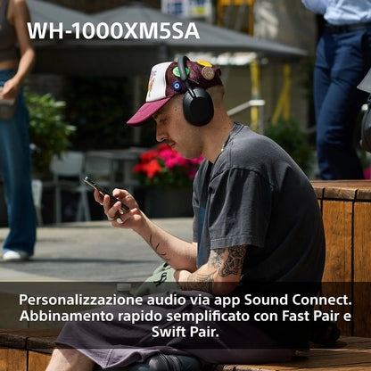 Scopri il massimo del comfort e della qualità audio con le cuffie wireless Sony WH-1000XM5. Progettate per gli audiofili più esigenti, queste cuffie over-ear rappresentano l'evoluzione della tecnologia di cancellazione attiva del rumore.