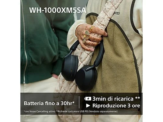 Sony WH-1000XM5  batteria fino a 30 ore 