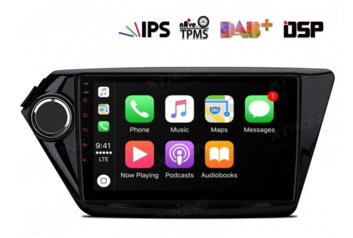 Autoradio Android 9" per Kia Rio 5 porte anno 2012-2017 con DSP, CarPlay, Bluetooth 5.0 e Navigatore GPS