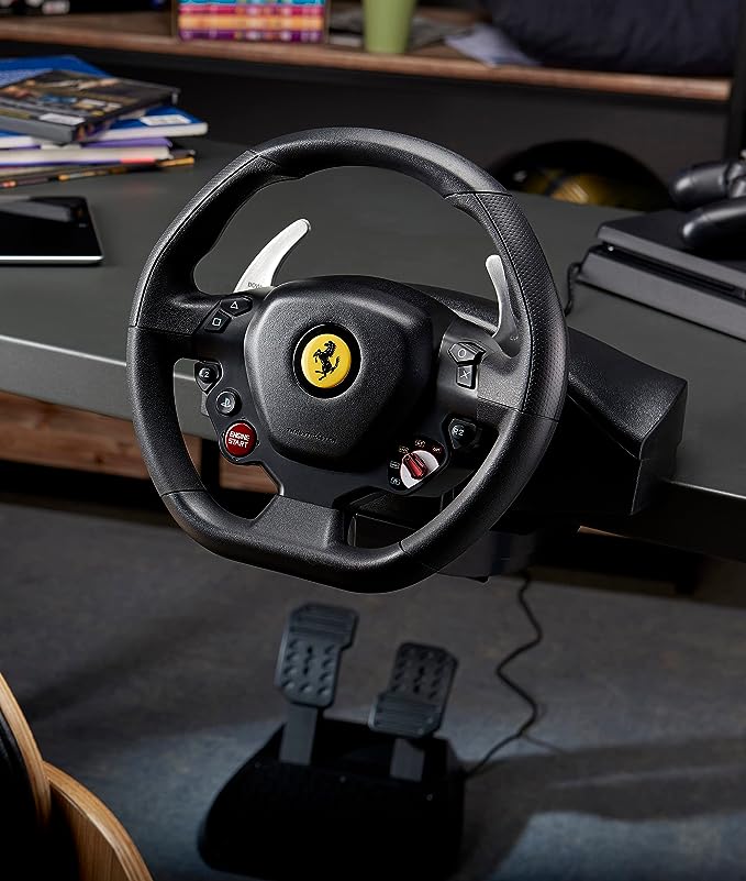 Thrustmaster T80 Ferrari 488 GTB Edition Volante Racing per PS5- PS4-PC con PEDALIERA