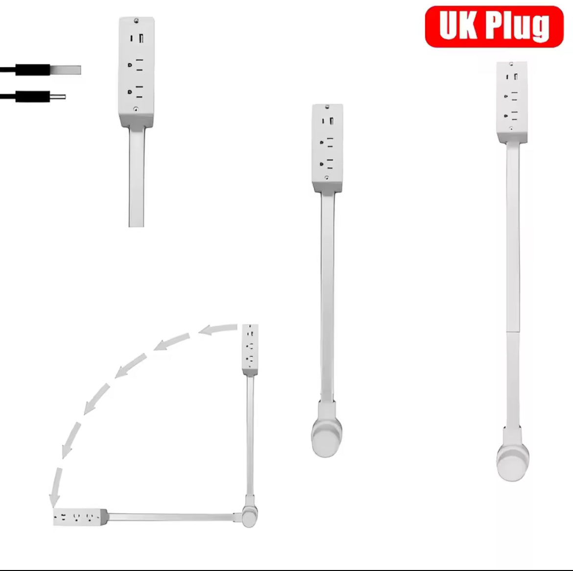 Presa Elettrica Verticale Rotante Salvaspazio: Massima Flessibilità per le Tue Prese  uk plug