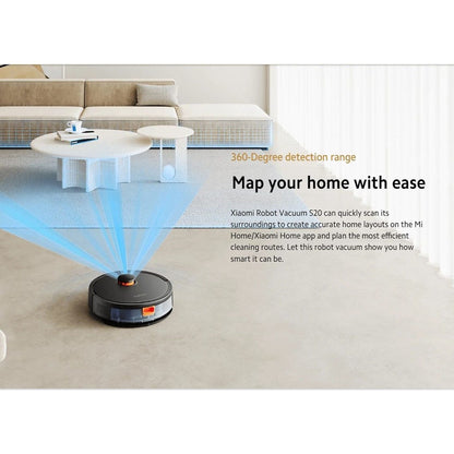 Vista superiore del Xiaomi Robot Vacuum S20 con sensore laser LDS
