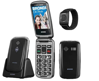 brondi amico sicuro con braccialetto e tasto sos