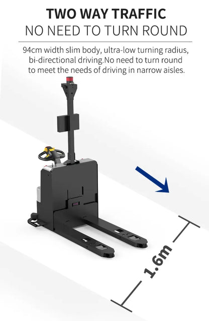 Carrello elevatore AI per sollevamento automatico di pacchi e pedane nei magazzini