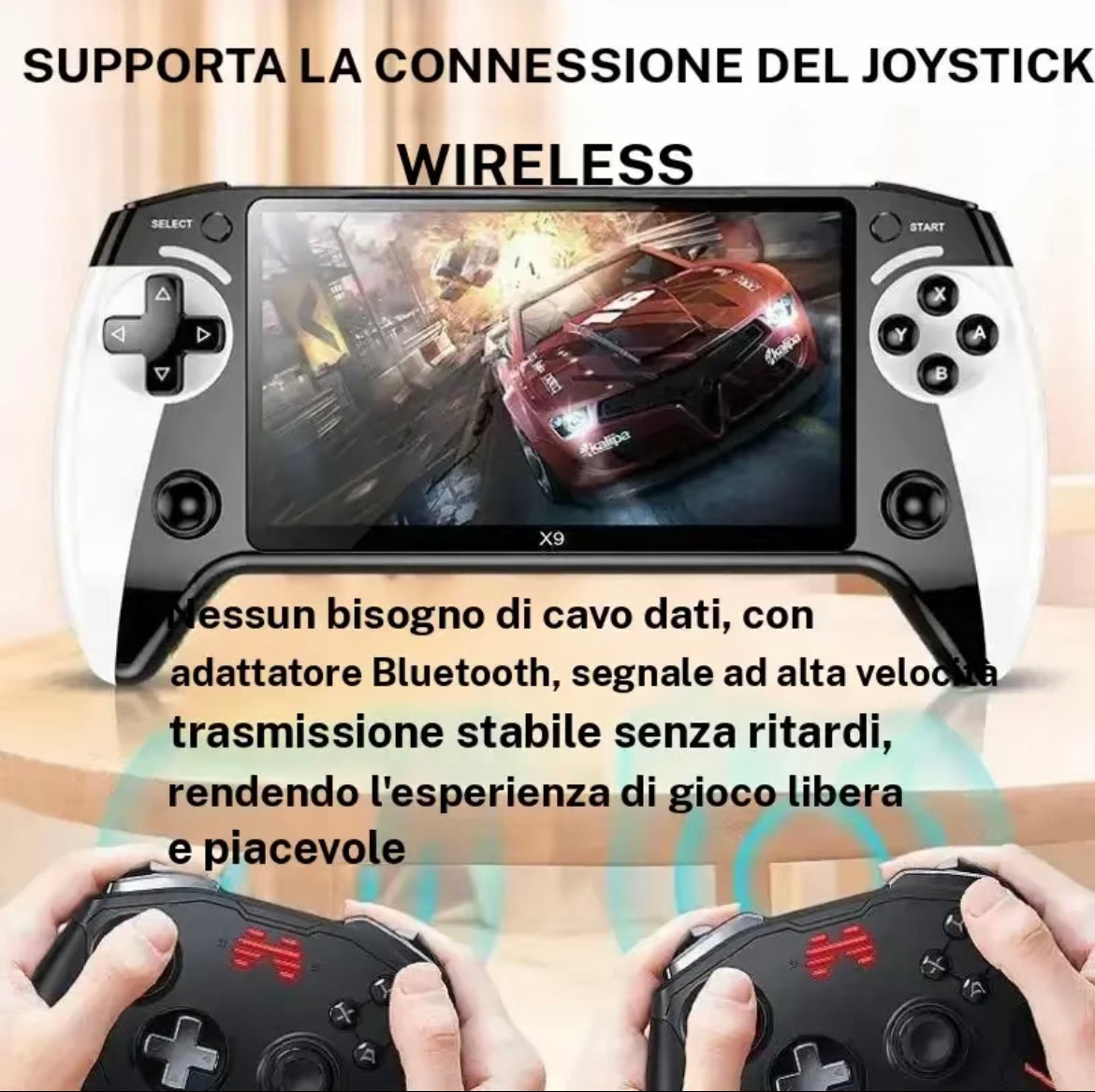 Rivivi l'epoca d'oro del gaming con la console portatile X9, il dispositivo definitivo per gli appassionati di giochi classici. Con oltre 6000 giochi precaricati e un display ad alta risoluzione da 5.5 pollici, porta con te un'intera arcade ovunque tu vada.