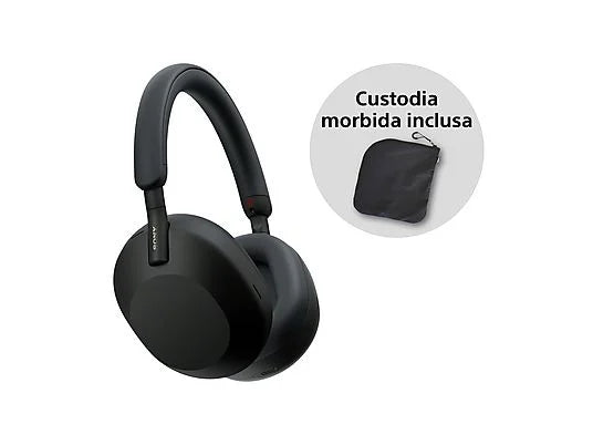 Scopri il massimo del comfort e della qualità audio con le cuffie wireless Sony WH-1000XM5. Progettate per gli audiofili più esigenti, queste cuffie over-ear rappresentano l'evoluzione della tecnologia di cancellazione attiva del rumore. con custodia inclusa.
