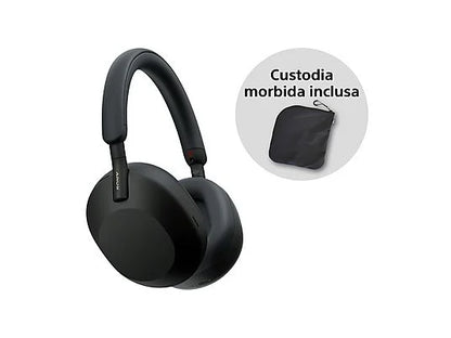 Scopri il massimo del comfort e della qualità audio con le cuffie wireless Sony WH-1000XM5. Progettate per gli audiofili più esigenti, queste cuffie over-ear rappresentano l'evoluzione della tecnologia di cancellazione attiva del rumore. con custodia inclusa.