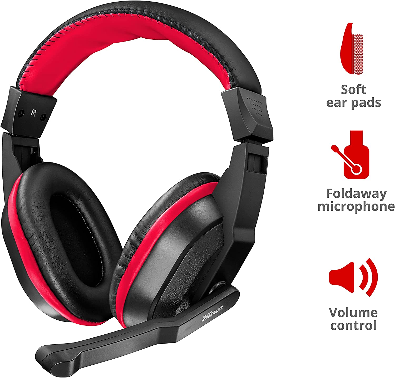 Trust Ziva Cuffie Over-Ear da Gioco con Microfono a Scomparsa