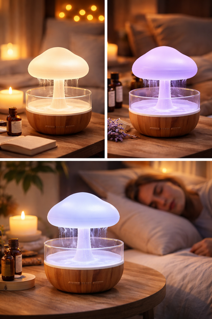 Umidificatore Lampada Relax con Effetto Pioggia Sleep & Mood Edition - Diffusore Aromi LED