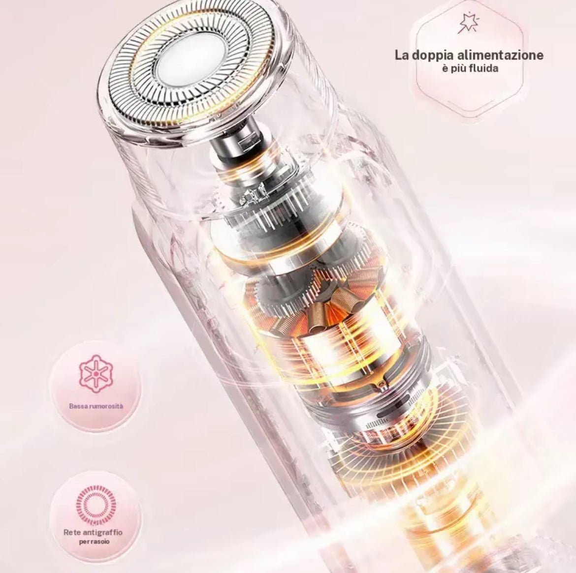 depilazione delicata e indolore con il nostro kit epilatore elettrico 2 in 1. Progettato specificamente per le donne, questo dispositivo ricaricabile combina precisione, comfort e sicurezza per una pelle perfettamente liscia su tutto il corpo.