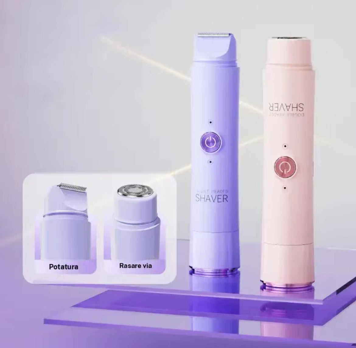 depilazione delicata e indolore con il nostro kit epilatore elettrico 2 in 1. Progettato specificamente per le donne, questo dispositivo ricaricabile combina precisione, comfort e sicurezza per una pelle perfettamente liscia su tutto il corpo.