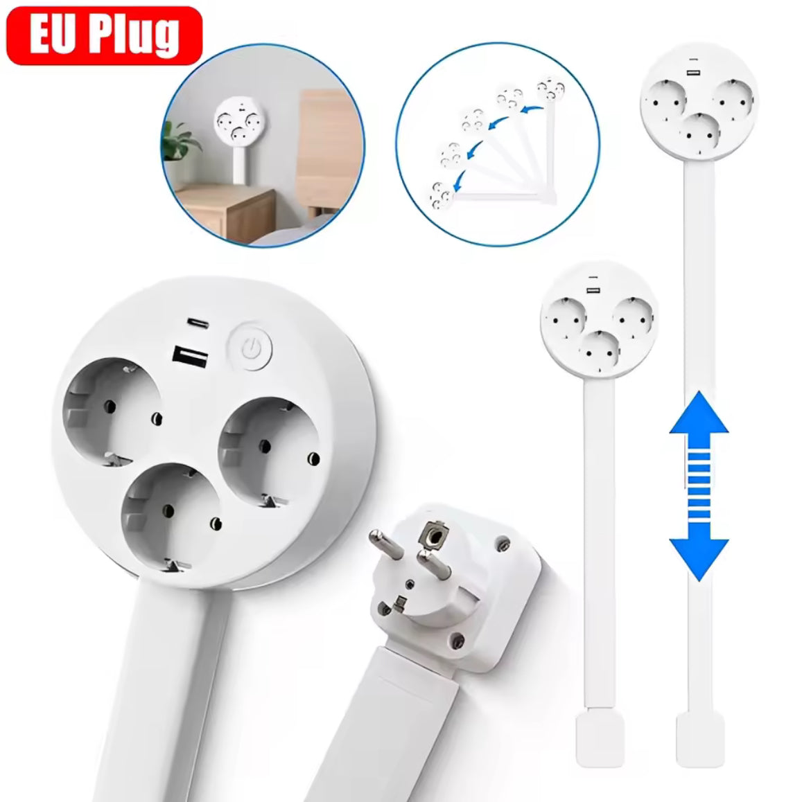 Presa Elettrica Verticale Rotante Salvaspazio: Massima Flessibilità per le Tue Prese eu plu rotante