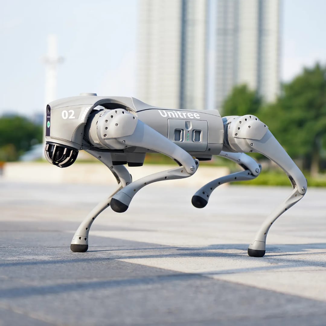 Struttura in lega di alluminio e plastica resistente del cane robot Unitree Go2