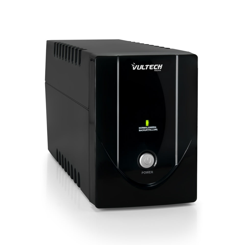 Vultech UPS 650VA Lite è il gruppo di continuità (UPS) che protegge i tuoi dispositivi elettronici da interruzioni di corrente, sbalzi di tensione e blackout. Con potenza 650VA/360W e 2 prese Schuko integrate, garantisce alimentazione continua per PC, modem, router e apparecchiature elettroniche critiche.