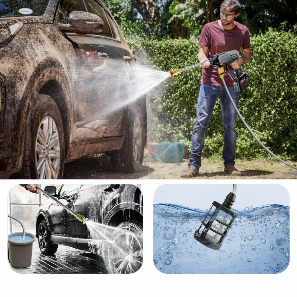 Idropulitrice a Batteria Professionale: Potenza e Libertà Senza Fili per auto con secchio
