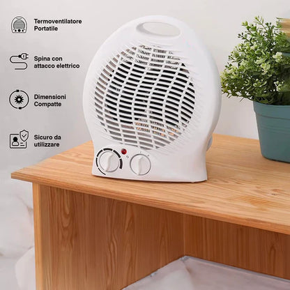 JOYTECH Termoventilatore 2000W Bianco - Riscaldamento Rapido ed Efficiente