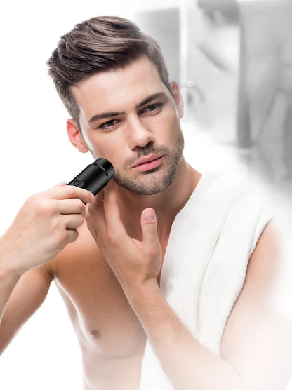 Mini Rasoio Elettrico Portatile Ricaricabile Wireless - Display LED Unisex Uomo Donna