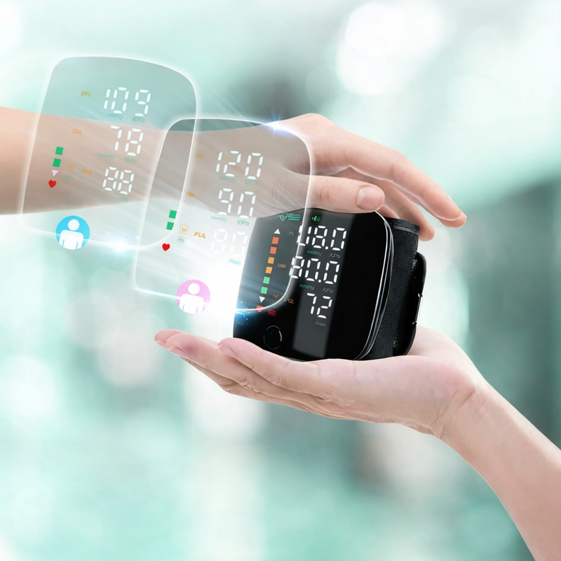 Misuratore di Pressione da Polso Digitale con Display LED e Ricarica USB