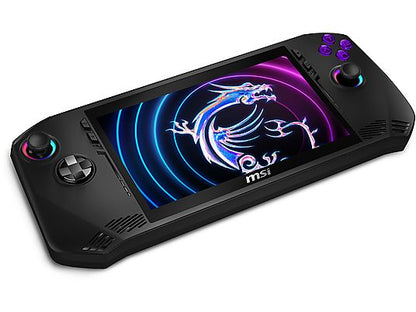MSI Claw A1M con design ergonomico e LED RGB laterali accesi

