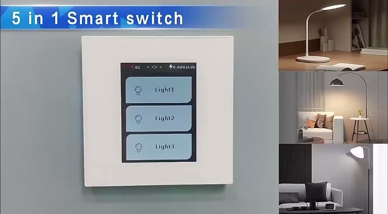 Smart Home WiFi Switch with LCD Display Compatible with Alexa/Google/Siri