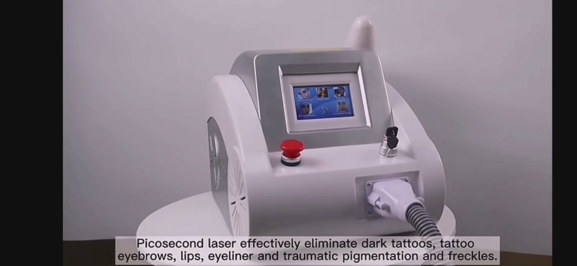 Video dimostrativo della macchina laser professionale per rimozione tatuaggi certificata CE, ideale per estetisti e tatuatori: sicura, facile da usare, con garanzia 2 anni.