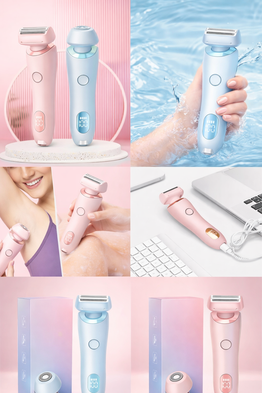 Scopri il Rasoio Elettrico Professionale Donna 2 in 1, la soluzione completa per una depilazione delicata, veloce ed efficace su tutto il corpo. Con doppia testina intercambiabile, utilizzo wet & dry, display LCD intelligente, ricarica USB e design ultra-portatile, questo rasoio elettrico di alta qualità ti garantisce risultati professionali a casa o in viaggio.