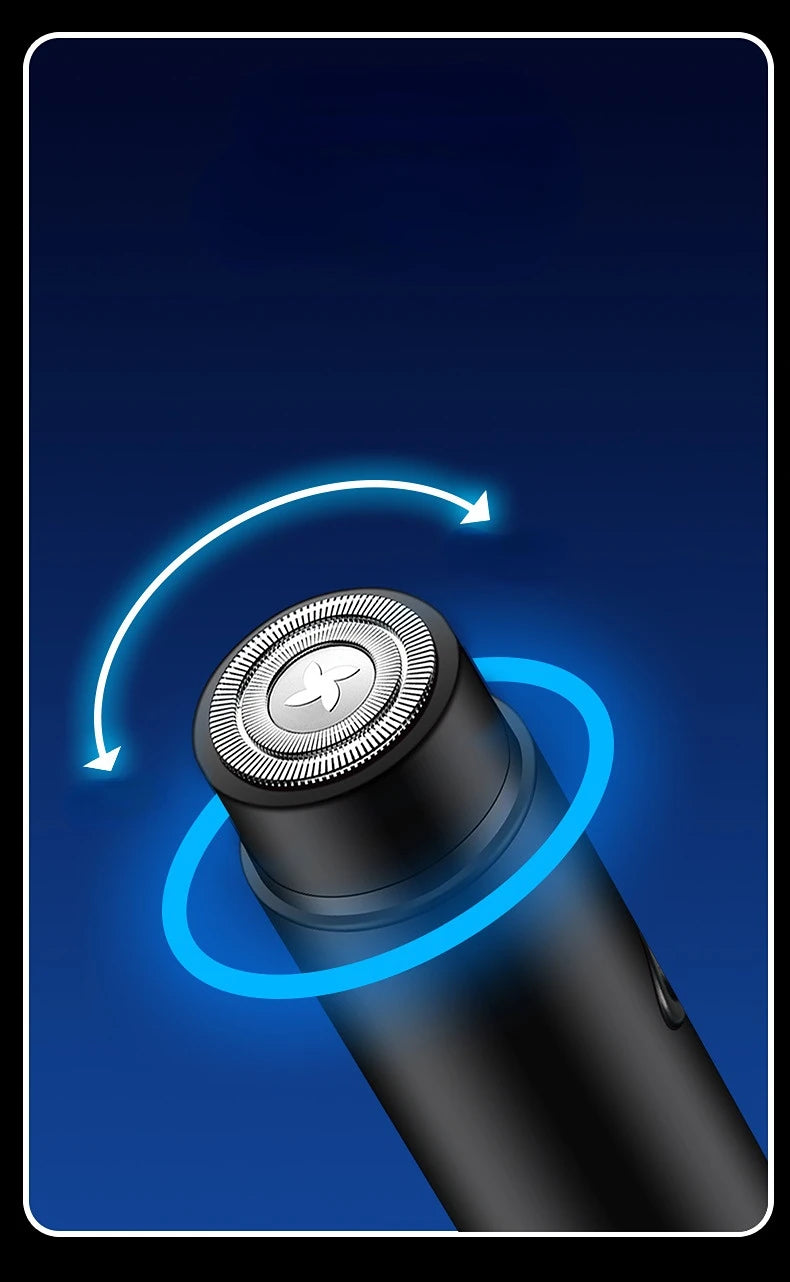 Mini Rasoio Elettrico Portatile Ricaricabile Wireless - Display LED Unisex Uomo Donna