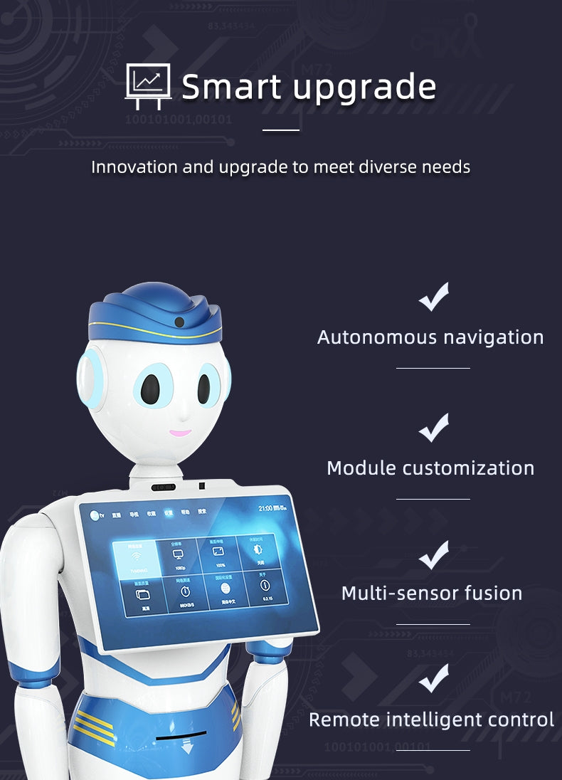 Assistenza reception con robot umanoide AI dotato di interazione vocale