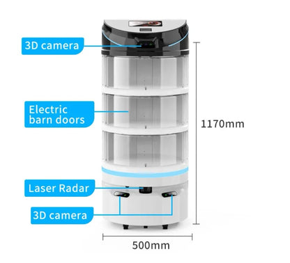 Robot cameriere REEMAN per snack bar e consegna automatica con 3d camera e radar.