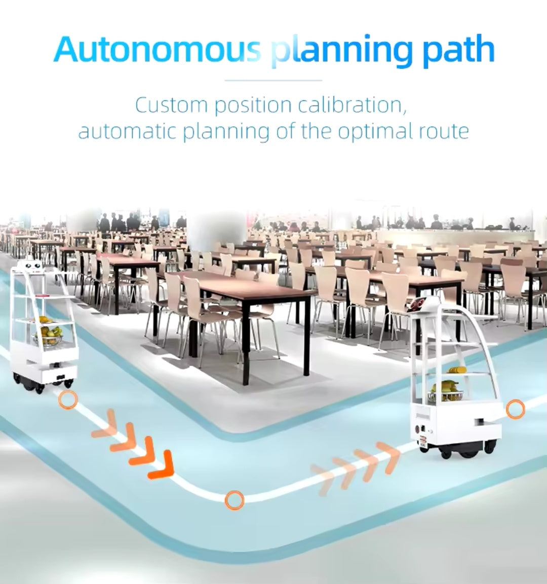 Robot di consegna per ristoranti con AI, navigazione indoor e controllo remoto