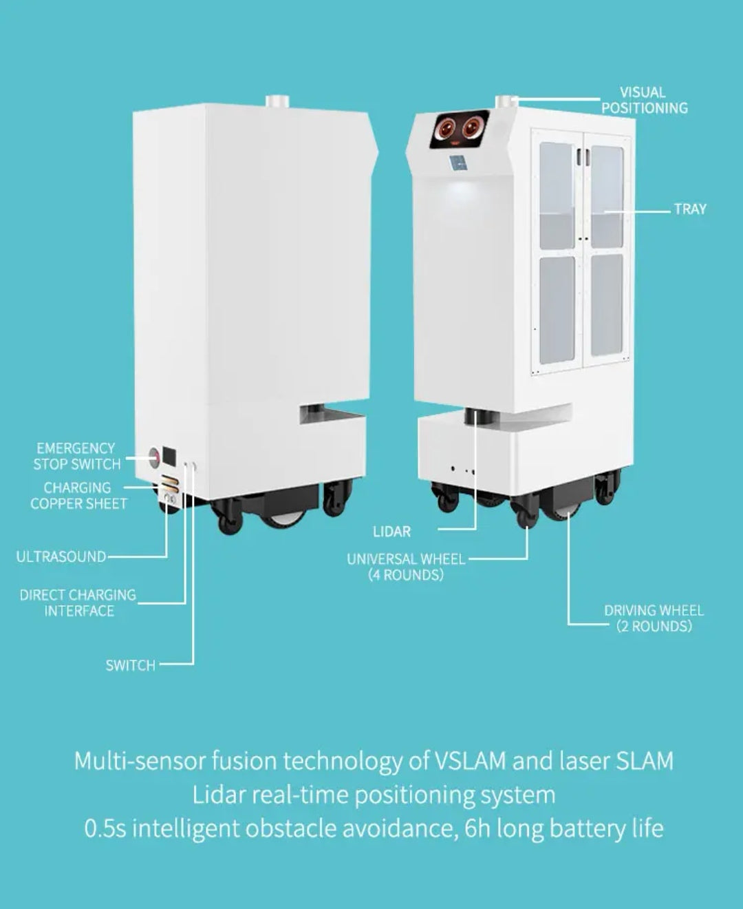 Tecnologia di navigazione autonoma Laser SLAM per robot ospedaliero