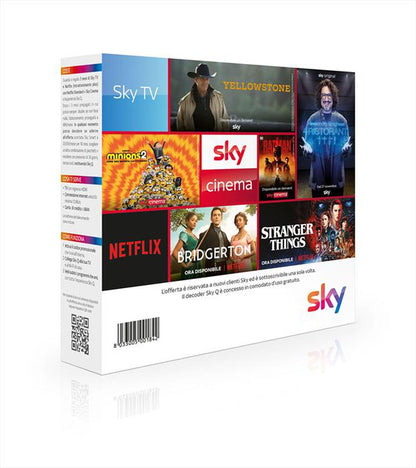 Sky Box con 3 mesi Gratis di Sky TV e Netflix con Sky Cinema e Decoder SkyQ Incluso