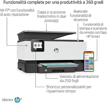 Hp Stampante OfficeJet Pro 9010e Stampante Multifunzione a getto di inchiostro A4 a colori INKJET 257G4B Fronte e retro automatico 22 ppm WIFI