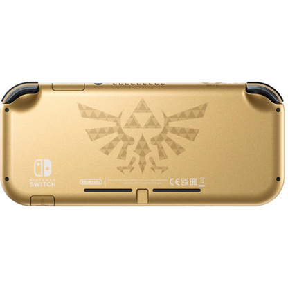 Design esclusivo verde Hyrule della Switch Lite con simboli di Zelda

