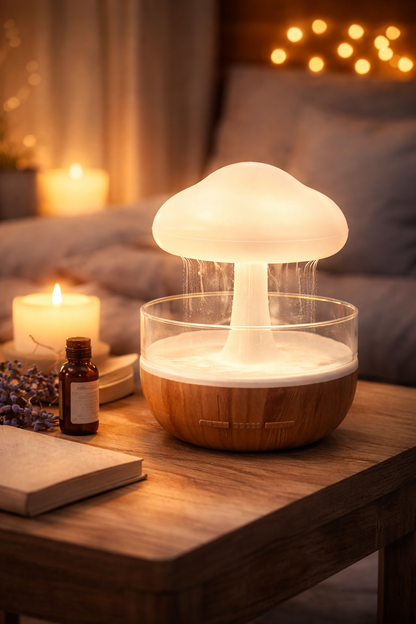 Umidificatore Lampada Relax con Effetto Pioggia Sleep & Mood Edition - Diffusore Aromi LED