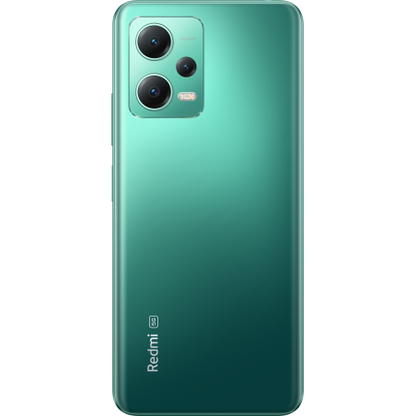 Xiaomi Redmi Note 12 5G verde, vista frontale con display AMOLED da 6,67 pollici e risoluzione Full HD+.