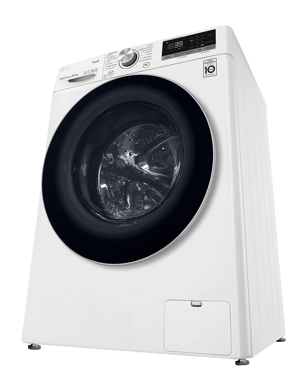 LG Lavatrice F4WV710S1E 10,5kg AI DD Serie V7 Classe A+++ 1400 giri TurboWash 360 Lavaggio a vapore Wi-Fi White