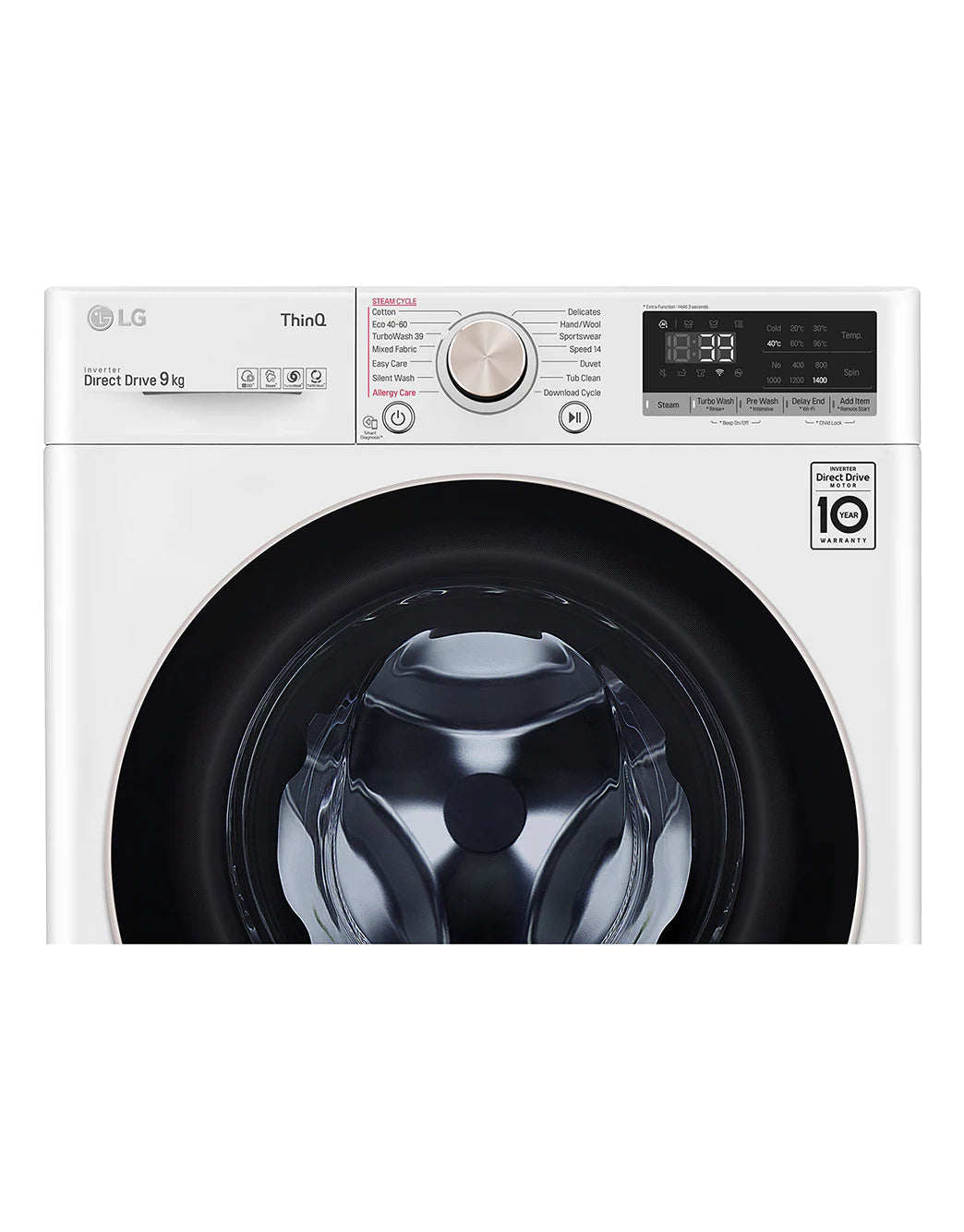 LG Lavatrice F6WV709SGA 9Kg Classe A TurboWash 360 AI DD Lavaggio a vapore Wi-Fi