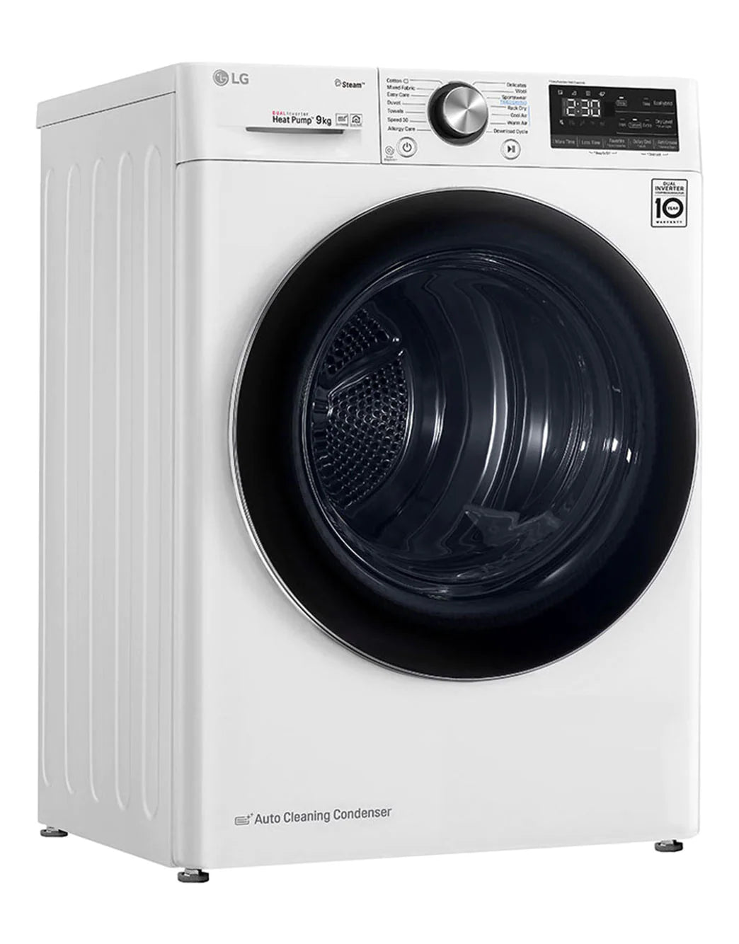 LG Asciugatrice RC90V9AV2W 9kg Pompa di Calore Libera installazione Carica frontale A+++